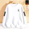 [Entrega Rápida] Moletom Masculino Gola Redonda Forrado com Lã Outono e Inverno Novo Solto Manga Longa Pulôver Moda Casual Camiseta Básica Tendência