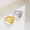 Anel de Aço Inoxidável Quente Estilo Chanel com Zircônia Diamante Oval, Anel Versátil de Aço Titânio para Uso Diário, Atacado de Joias Femininas