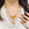 Tienda de Oro Mismo Estilo Loto Vaina de Loto Arena Dorada Collar de Oro para Mujer Nuevo Estilo Chino Cadena para Clavícula Exquisita de Alta Gama Nuevo Producto