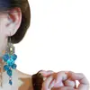 Princesa Pavo Real~Aretes de Borla de Campanilla de Viento Azul para Mujer, Pendientes de Estilo Étnico Exótico Retro con un Ambiente Fresco