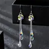 Estrela Distante 2024 Novo Design de Joias Moda Brincos de Cristal Brincos Longos com Franja de Estrela Elegantes para Mulheres