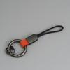 Llavero de Anilla de Resorte de 35 mm Creativo Anti-Pérdida Llavero de Coche de Cuero Genuino Cuerda de Mano Láser Personalizada Accesorios de Cuerda de Cera
