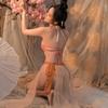 Lencería Sexy para Mujeres, Encanto Apasionado, Estilo Antiguo Hanfu, Atractivo Vestido de Noche con Banda para el Vientre de Tendencia Nacional, Lencería Sexy y Divertida 5355