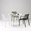 Silla de Comedor de Plástico para Patio Exterior con Listones Verticales y Respaldo Hueco, Silla para Balcón y Sala de Estar, Silla de Comedor Creativa para Ocio para Tienda de Té con Leche