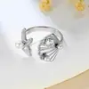 Comercio exterior Europeo y Americano transfronterizo anillo de corazón de línea irregular de acero inoxidable, joyería de anillo abierto de nicho de alta gama