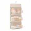Bolsa de almacenamiento para ropa interior, organizador colgante para armarios, adecuado para dormitorios, para guardar sujetadores, lencería, calcetines y ropa interior
