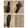 Botas Chelsea Planas com Bico Redondo Estilo Britânico Esculpido Femininas 2026 Novo Estilo Moda Tornozelo Botas Curtas Macias