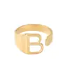 Anillo de Cobre Popular Original Transfronterizo Joyería Creativa Ajustable Abierto para Mujeres con 26 Letras Venta al por Mayor Letras Creativas