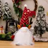 Chapéu de Natal tricotado transfronteiriço com luzes, boneco gnomo Rudolph brilhante para decoração de casa e janela