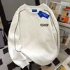 Sudadera de Felpa con Cuello Redondo y Estampado Americano Estilo Coreano, Perezosa y Peculiar, para Mujer, Otoño e Invierno, Top Retro con Bloques de Color para Pareja
