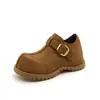 Sapatos Birkenstock Retro de Sola Grossa para Aumentar a Altura, Cobertura Total, para Mulheres, Lançamento 2026, Sapatos Baixos Versáteis com Fivela de Uma Linha, Mocassins, Sapatos Pequenos de Couro