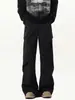 Pantalones Casuales Plisados Acampanados de Nicho Estilo Americano para Hombre, Nuevos de Verano Vintage Sueltos de Pierna Recta Caídos Versátiles Pantalones de Vestir Negros