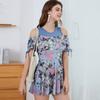 Traje de baño de dos piezas talla grande para mujer, de cintura alta, adelgazante, estilo falda que cubre el abdomen, traje de baño de pierna cuadrada para aguas termales, Piaorshu 2150
