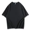 Camiseta de Algodón Puro 180g Cuello Redondo Hombro Caído Pequeño Corte Holgado para Jóvenes Hombres y Mujeres con Logo Estampado Color Caramelo