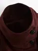 Chaqueta corta de ante sintético para mujer de comercio exterior transfronterizo, con cuello alto, mangas raglán, diseño de doble botonadura, cinturón y un estilo retro de ropa de trabajo.