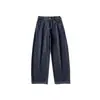Calça Jeans Preta Retrô Tendência Primavera e Outono para Homens, Calça Scimitar de Sarja Crua Preta Solta Ck137