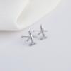 Pendientes pequeños y bonitos de avión de plata de ley 925 con diseño de diamantes para niña.