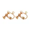 Pendientes envío invisible diy tornillo de cabeza plana clip para oreja accesorios chapado en cobre con anillo de suspensión clip para oreja sin convertidor para agujero de oreja