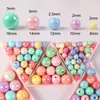 Cuentas Redondas Acrílicas Redondas de 8-16 mm Cuentas Sueltas Cuentas Chapadas Color Macarrón Cadena de Teléfono Móvil DIY Pulsera Joyería Accesorios para Ensartar