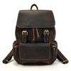 Mochila Vintage para Hombre de Cuero Crazy Horse, Mochila Unisex, Bolso Escolar para Estudiante, Bolso de Viaje, Mochila de Cuero Genuino para Viaje