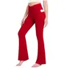 Nuevos Pantalones de Yoga Acampanados de Cintura Alta para Niñas Transfronterizos Pantalones Deportivos Casuales Cruzados para Niños Mayores con Bolsillos