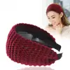 Diadema de ala ancha al por mayor transfronteriza versión coreana para otoño e invierno clip de pelo de lana popular en línea diadema de punto elegante horquilla joya diadema