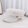 Gorra de encaje para niños, gorra hueca con diamantes de imitación, boina elegante estilo Chanel fina de primavera y verano, gorra octogonal plana