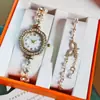 Moda Popular de Tendencia Transfronteriza Acero Aleado con Strass Correa de Acero Pulido Pulsera de Disco Pequeño Espejo Cuarzo Reloj para Mujer Venta al por Mayor