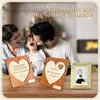 Adorno de madera creativo en forma de corazón, portafotos, decoración de regalo para mamá, tarjeta de felicitación sorpresa con función de mensaje oculto