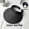 Nuevo Sombrero de Sol de Copa Abierta para Mujer, Sombrero Grande de Verano que Cubre la Cara, Sombrero de Sol Negro de Goma, Sombrero de Sol de Paja Anti-UV
