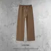 Pantalones Deportivos Casuales de Algodón Puro Pesado Estilo Americano Personalizados de la Isla Cai Xiang para Hombre, Pantalones de Pierna Recta Sueltos de Alta Gama, Pantalones de Moda Urbana para Hombre