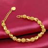 Pulseira de Ouro Aluvial para Mulheres, Luxo Acessível, Pulseira de Coração de Alta Qualidade, Pulseira de Trevo de Quatro Folhas, Pulseira com Palavra de Bênção, Berloque Exquisito para Meninas