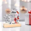 Decoração de Mesa Dia dos Namorados Amor com Base de Madeira Acrílico Transparente Dia dos Pais Ornamentos