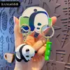 Llavero original para pareja, muñeco de panda de resina de dibujos animados, llavero de coche, bonito colgante de bolsa para pareja