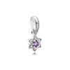 Pulsera de cuentas de cobre blanco Panjia con cuentas moradas, cuentas de mariposa esmaltadas de ojo de gato, clip de fijación, accesorios de joyería de plata