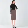Moda Extranjera Más Vendida Elegante Falda Cuadros Cintura Alta Longitud Rodilla Falda Lápiz Viajes de Negocios Oficina Moda Falda para Mujer