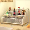 Estante para especias, estante de almacenamiento para utensilios de cocina, portavasos para el hogar, estante de almacenamiento multifuncional con compartimentos para condimentos en la encimera