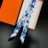 Outono Novo Casual Letras Feminino Versátil Decorativo Bolsa de Laço Lenço de Seda Fino Estreito Faixa de Cabelo Fita Pequena Lenço de Seda Transfronteiriço