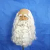 Peluca de cumpleaños cos Barba blanca navideña cabeza de abuelo calvo sombrero para la cabeza sombrero con barba de Papá Noel