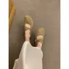 Zapatos Mary Jane de Cuero Esmerilado Estilo Literario Retro Francés con Correa de Hebilla, Zapatos Planos de Ballet de Punta Redonda Baja para Mujer