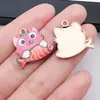 Gato de Desenho Animado Comendo Peixe Liga DIY Chaveiro Pulseira Colar Pingente Esmalte Corrente de Telefone Acessório Peças de Joia