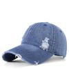 Chapéu de Brim Rasgado Lavado Estilo Novo Outono/Inverno 2026, Boné de Baseball Casual Versátil Unissex, Boné de Aba Reta Retrô