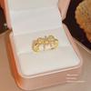 Temperamento Anillo de Cobre con Zirconia de Venta Caliente Lujo de Alta Gama Diseño Nicho Sentido Abierto Ajustable Anillos de Pareja para Mujeres