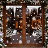 Decoraciones navideñas pegatinas electrostáticas de copo de nieve blanco para escaparates de centros comerciales, creando una atmósfera invernal pegatinas de cristal