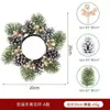 Corona de Navidad Suministros de Decoración Transfronterizos Fruta de Acebo Fruta Roja Corona Pequeña Arreglo con Portavelas Decoración para Colgar en la Puerta Corona Pequeña de Navidad