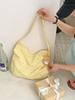 Estilo Suave Leite Amarelo Onda Dot Ombro Único Crossbody Bolsa Pano de Grande Capacidade Bolsa Casual Fresco e Preguiçoso Estilo Bolsa para Estudantes Universitárias