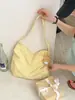 Bolsa Transversal de Ombro com Bolinhas e Creme Suave Bolsa de Pano de Grande Capacidade Estilo Casual Fresco Preguiçoso Bolsa Feminina para Estudante Universitária