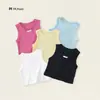 Chaleco de verano sin mangas para niños, capa base versátil, nuevo y elegante top tipo chaleco para niñas