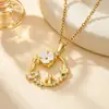 Collar de diseño vintage de luna y sol estilo europeo y americano transfronterizo, estrella y luna brillan juntas, diseño de nicho, accesorios de diamantes completos para mujer