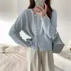 Cardigan de Punto Retorcido Color Leche Suave Estilo Perezoso con Cordones Suéter Chaqueta para Mujer Otoño e Invierno Coreano Nuevo Estilo